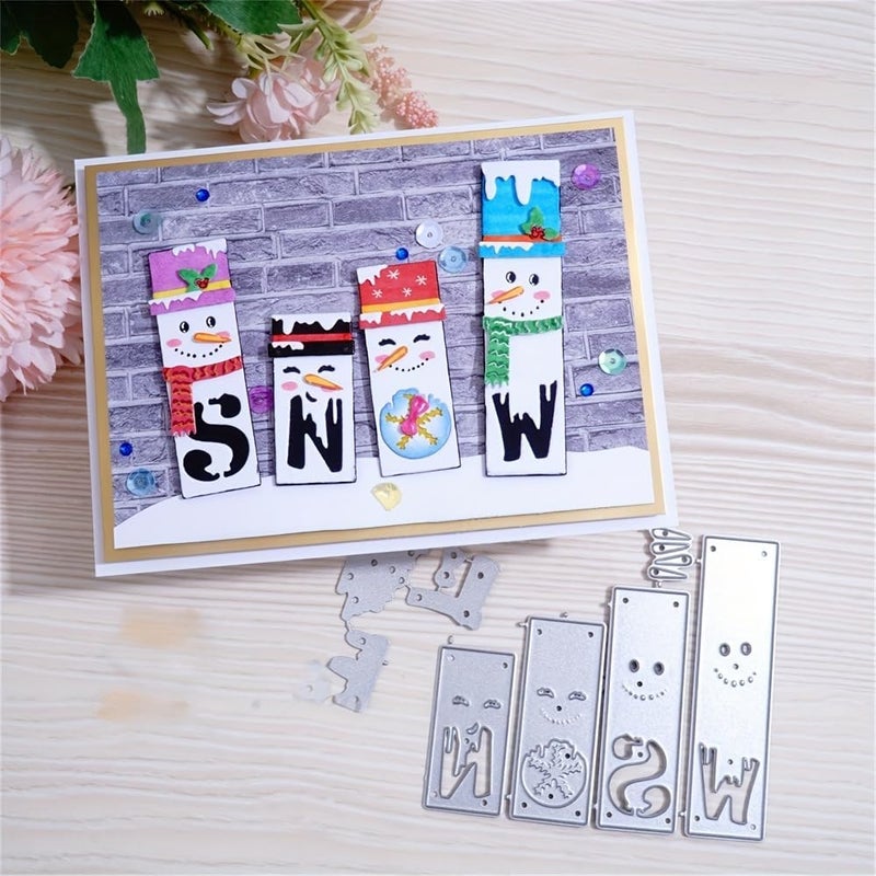 Feemkota Snowman Die Cuts for Card Making Christmas Stamps Cutting Dies for DIY Paper Scrapbooking Crafts Embossing Decorations - Image 1